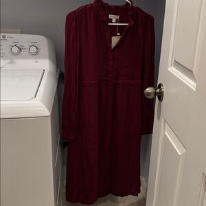 See U Soon Merlot Long Sleeve Dress